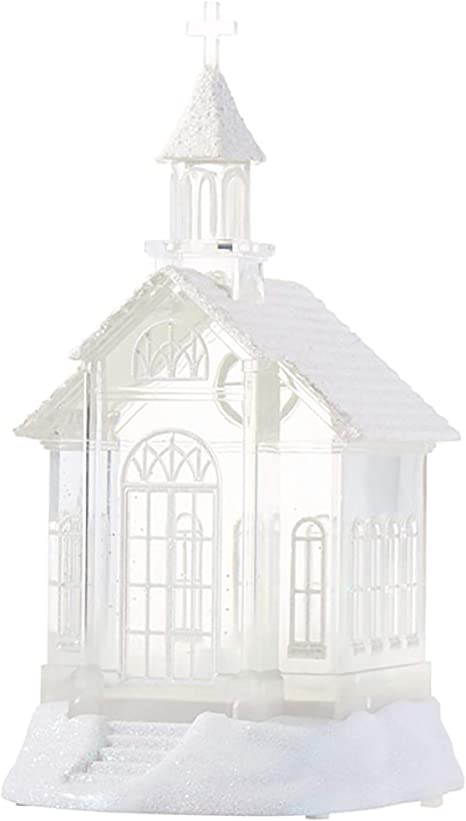 Lighted Swirling Glitter Water Church