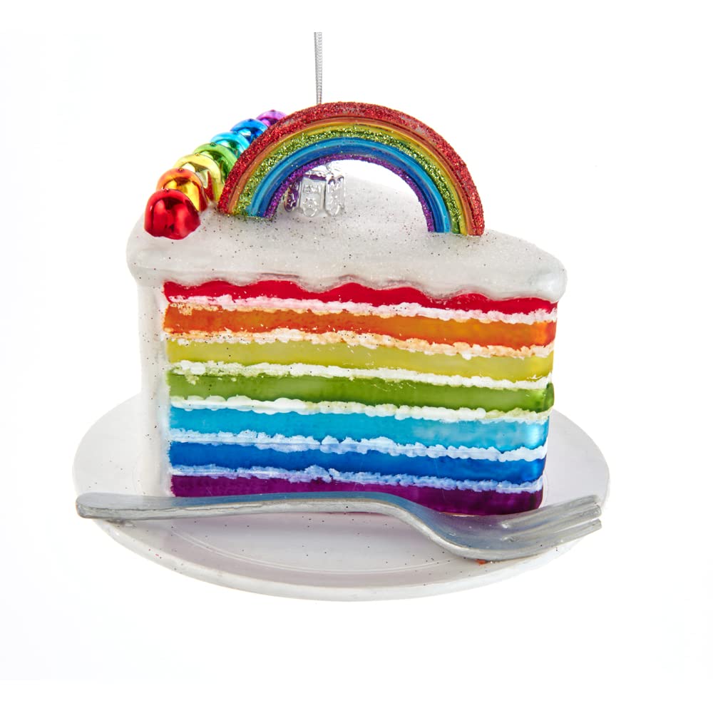 4.5-Inch Noble Gems™ Rainbow Cake Slice Ornament