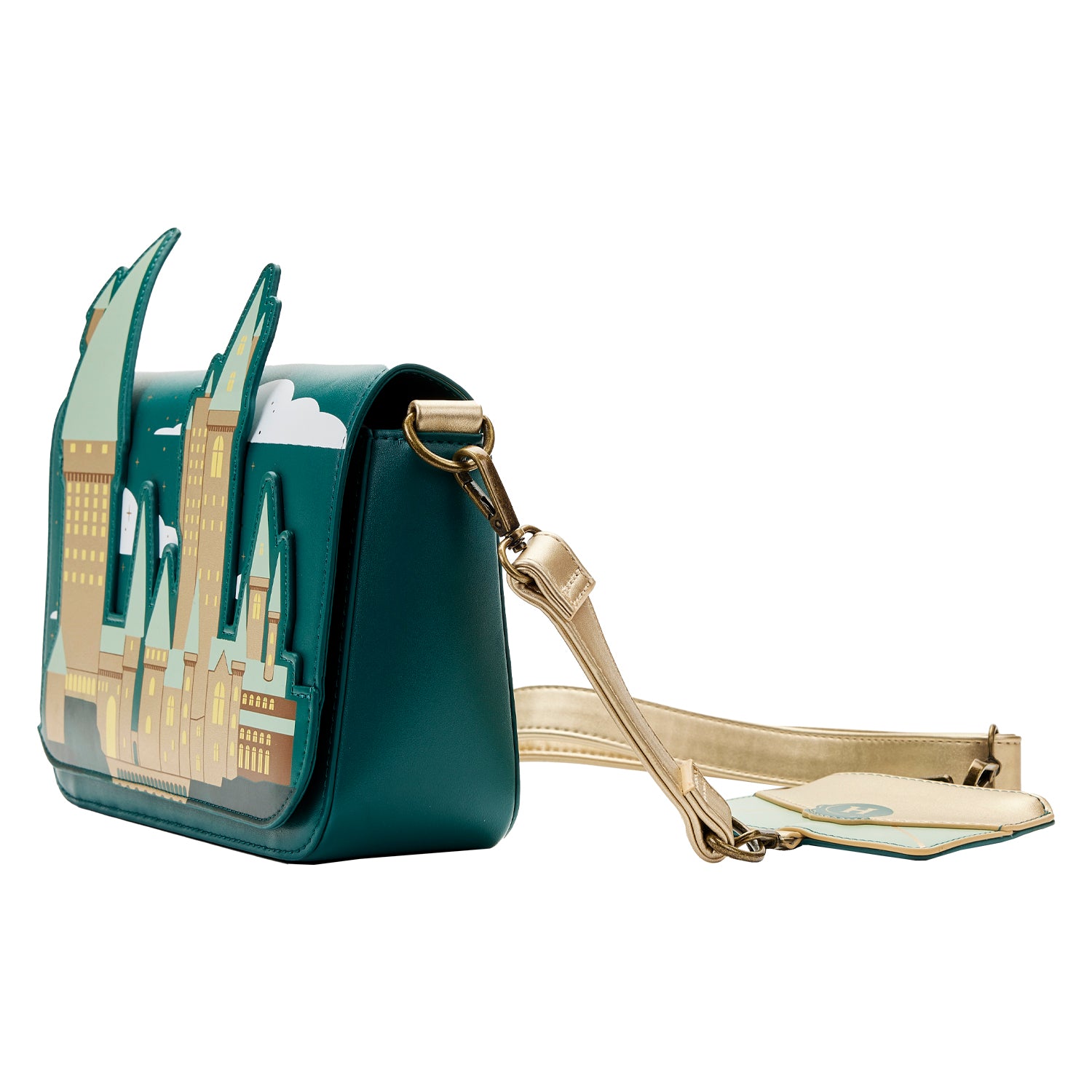 Loungefly Harry Potter Golden Hogwarts Castle Crossbody Bag with Pouch