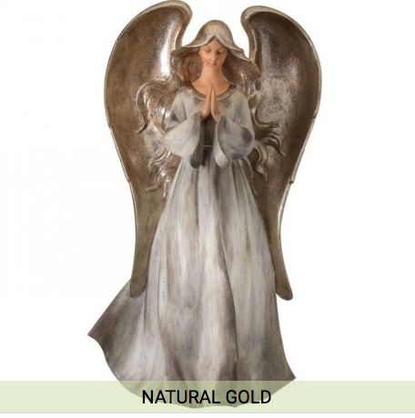 Large Gold Glitter Praying Angel