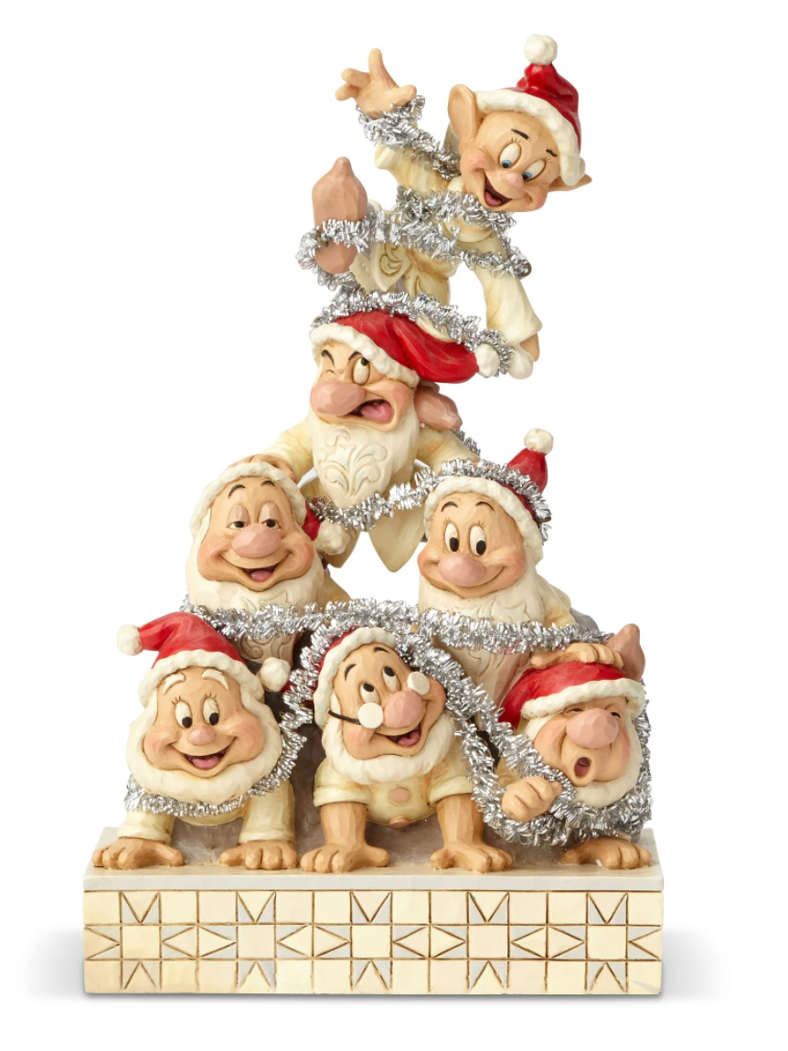 Disney Traditions 7 Dwarfs White Woodland "Precarious Pyramid"