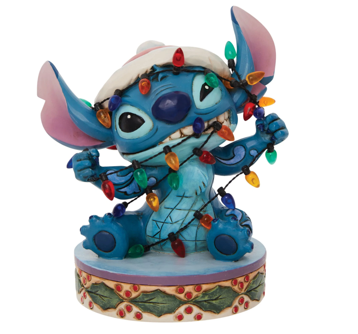 Disney Traditions Stitch Wrapped in Christmas Lights