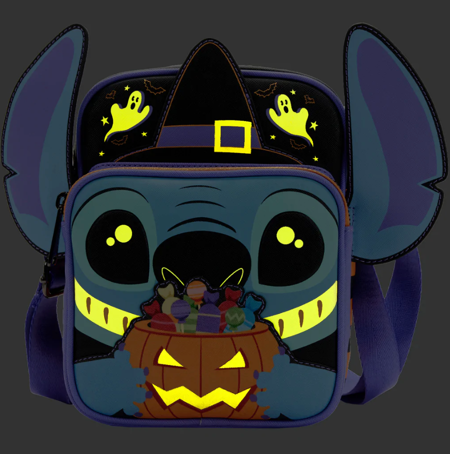 Loungefly Lilo and Stitch Glow Halloween Candy Cosplay Passport Bag