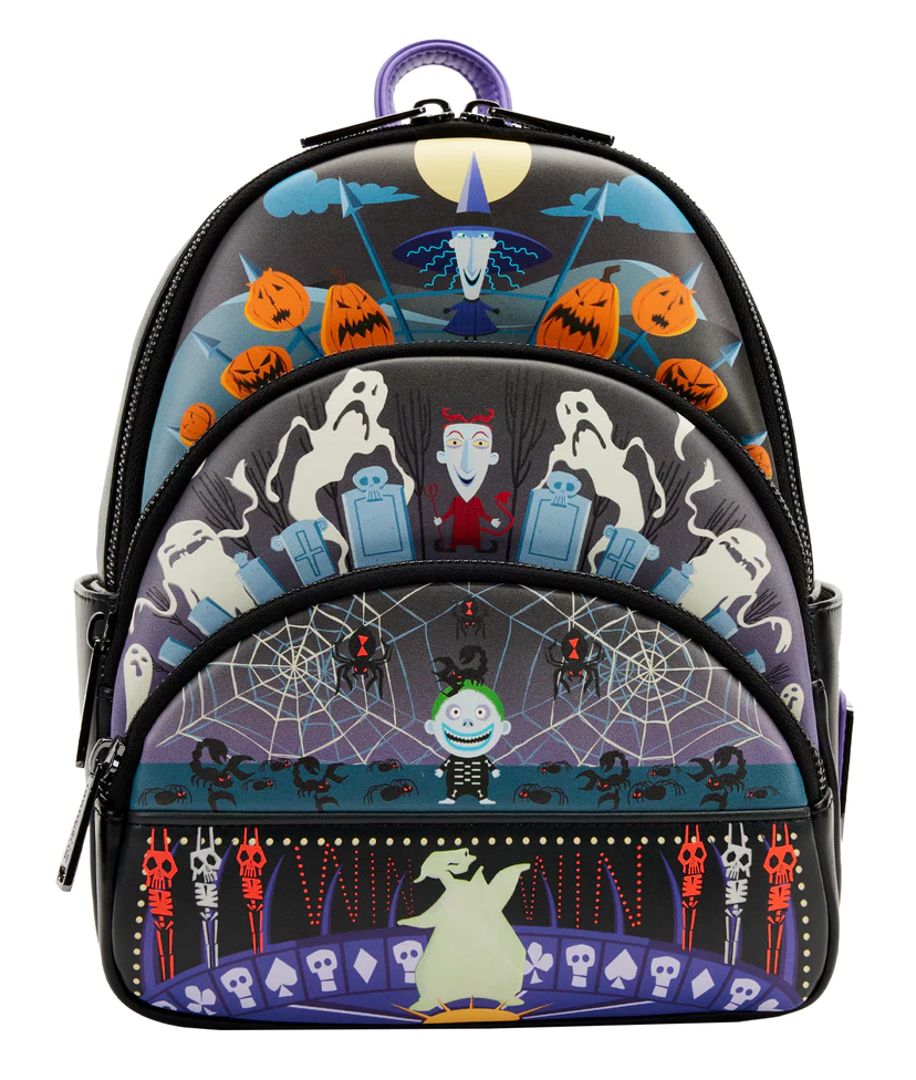 Loungefly The Nightmare Before Christmas Glow Triple Pocket Mini Backpack