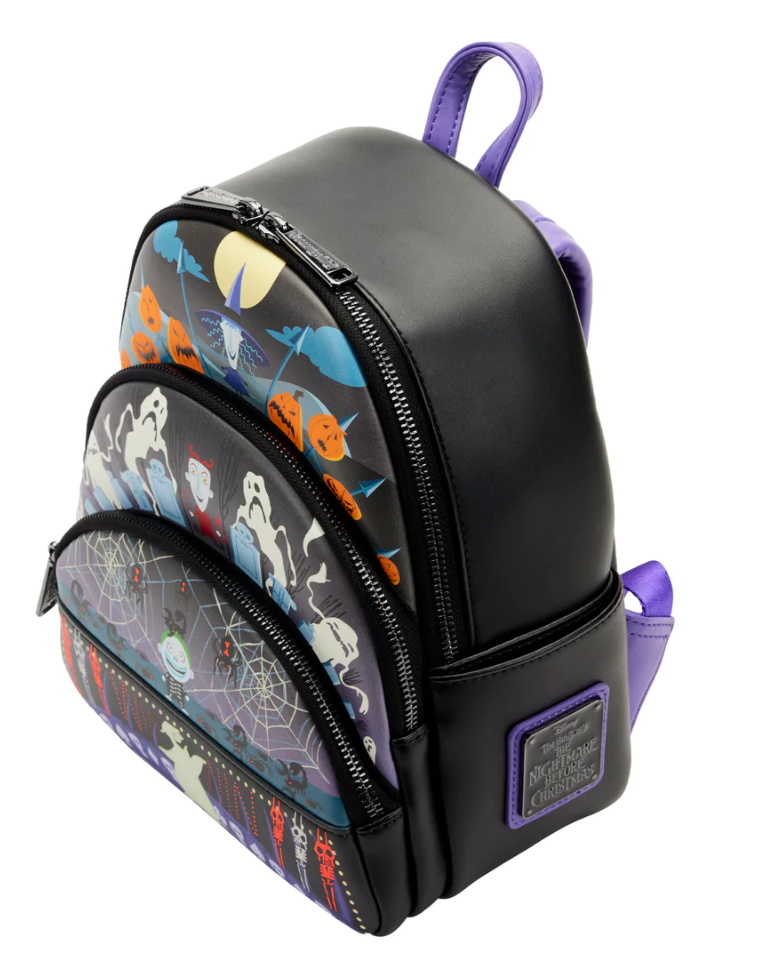 Loungefly The Nightmare Before Christmas Glow Triple Pocket Mini Backpack