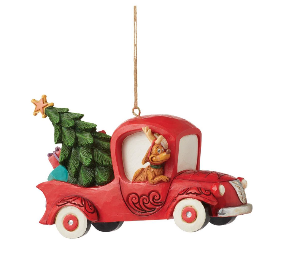 Grinch in Red Truck Ornament by Jim Shore