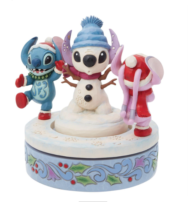 Stitch & Angel Build a Snowman Disney Traditions by Jim Shore