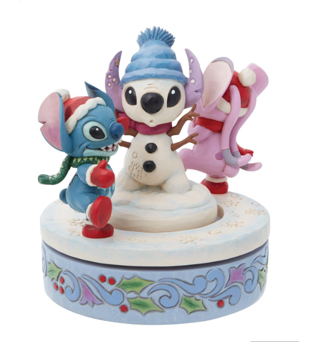 Stitch & Angel Build a Snowman Disney Traditions by Jim Shore